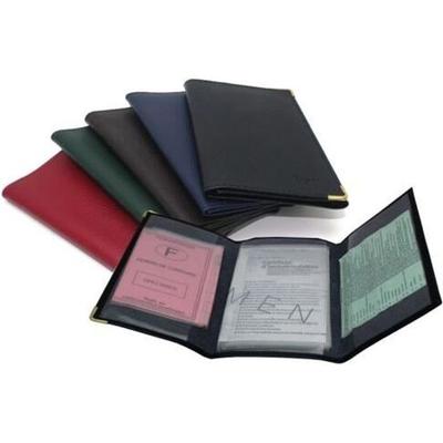 Чехол для бумаг - кожа - коричневый - 2 отделения для карт - размеры 15,5x9 см - унисекс