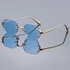 New Luxury Rimless Square Sunglasses Women Vintage Fashion Metal Sun Glasses Popular Men Punk Sexy Ladies Shades Uv400