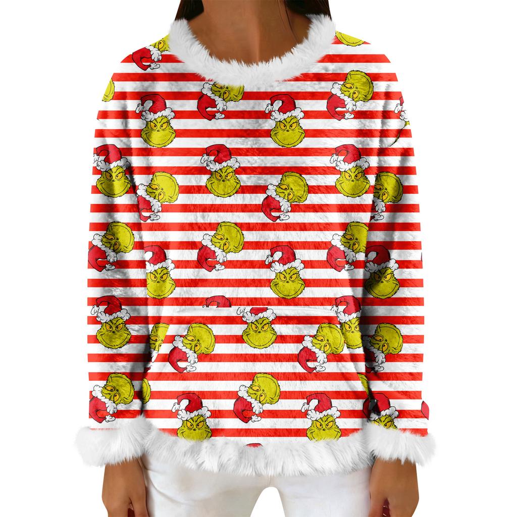 Женский повседневный флисовый свитшот с длинными рукавами и круглым вырезом, удобный, свободного кроя, легкий, фланелевый свитшот для женщин