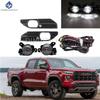 For GMC CANYON 2023 2024 Car LED Daytime Running Light Assembly Front Bumper Fog Lamp White Headlight Accessories 12V