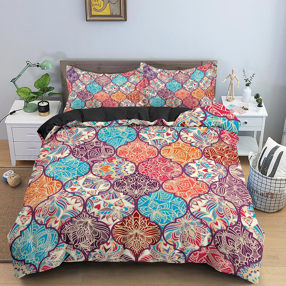 Mandala Duvet Cover Set Bohemian Bedding Set Soft Comforter Cover With 1/2pcs Pillow Shams Quilt Cover Bedroom King Queen Sizes