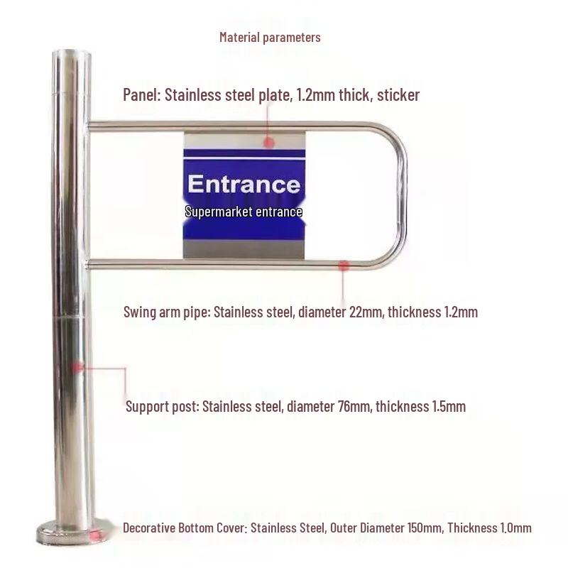 JILIANG Stainless Steel Manual One-Way Entrance Swing Gate