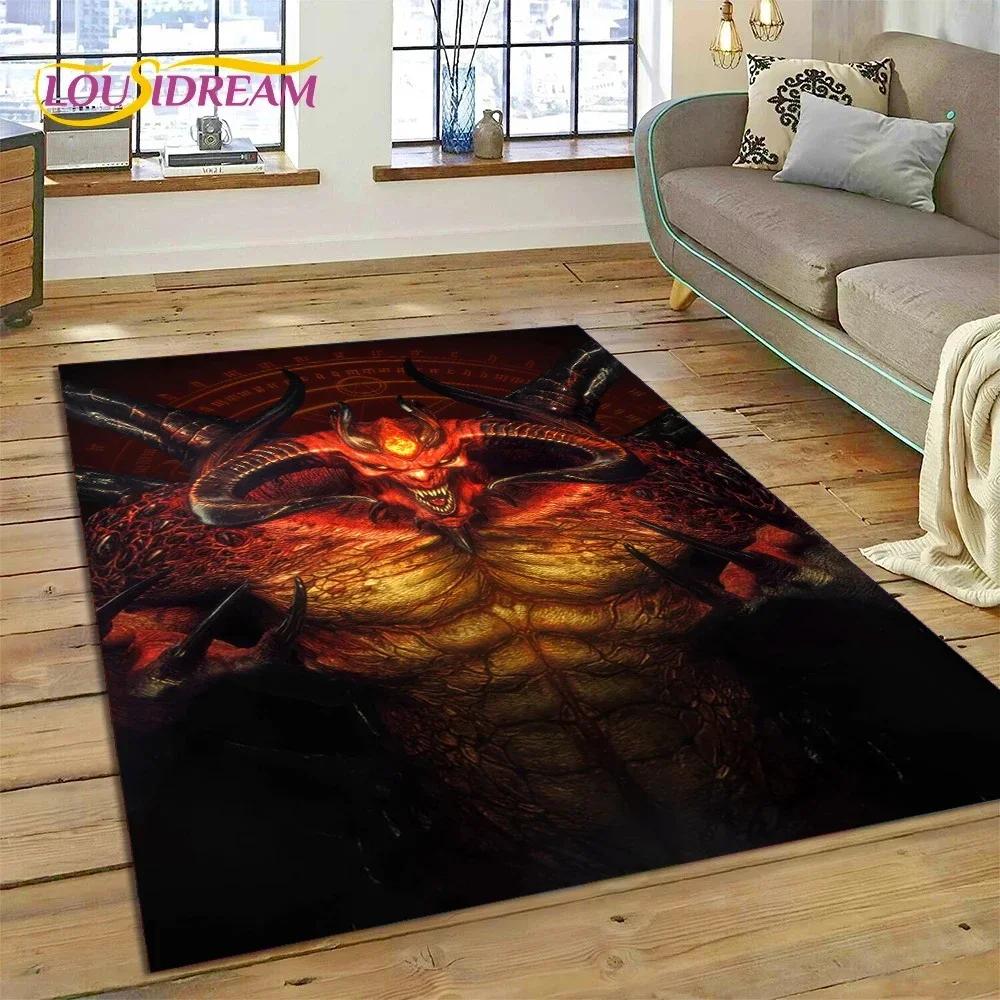 Ковер-ковер для геймеров в стиле ретро 3D Diablo для спальни, гостиной, дома, для украшения дивана, большой декоративный коврик для пола для детских игр, подарок