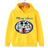 Милый детский свитшот с капюшоном с мультяшным дизайном Disney для мальчиков и девочек, осенне-зимний, для повседневной носки на улице, теплый и мягкий, спортивная одежда