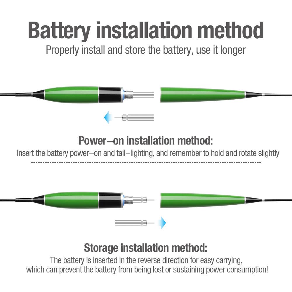 Умный светодиодный светильник для рыбалки, светящийся поплавок для укуса рыбы, автоматически напоминает электрический рыболовный буй с батарейками