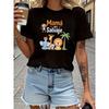 Женская футболка с принтом 'Spanish Wild Mom', с коротким рукавом, круглым вырезом, повседневный топ для лета и весны, Женская одежда