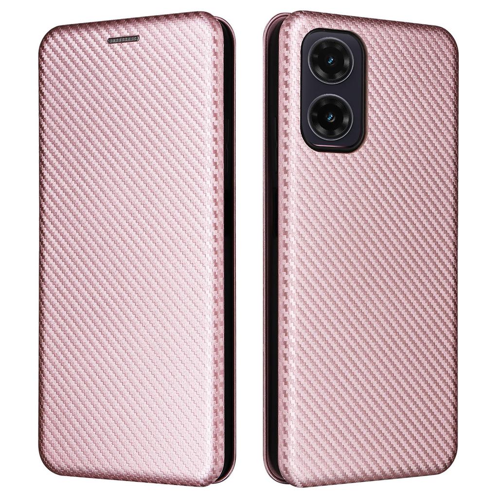 Чехол для Motorola Moto G35 5G с текстурой из углеродного волокна, ударопрочный чехол из ПУ-кожи