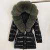 2025 Women's Shiny Coat: Fox Fur Collar, Thickened Long Down Jacket