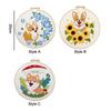 Floral Patterns Cross Stitch Set Corgi Embroidery Set Home Decor Dog Embroidery Kit  Beginner