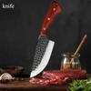 Chef's Knife Sharp Kitchen Knife Slicing Meat Beef Knife Boning and Dividing Stainless Steel Hand-forged Wooden Handle Butcher's Knife