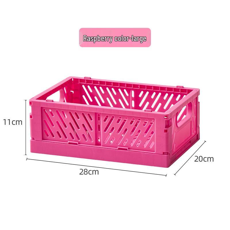 Складная пластиковая корзина для хранения - Креативный, штабелируемый контейнер для организации рабочего стола, гостиной или холодильника