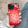 Red Christmas Snowflakes Glass Phone Case For iPhone 17 16 15 14 Pro Max Plus Full Camera Lens Protection Shockproof Hard Cover