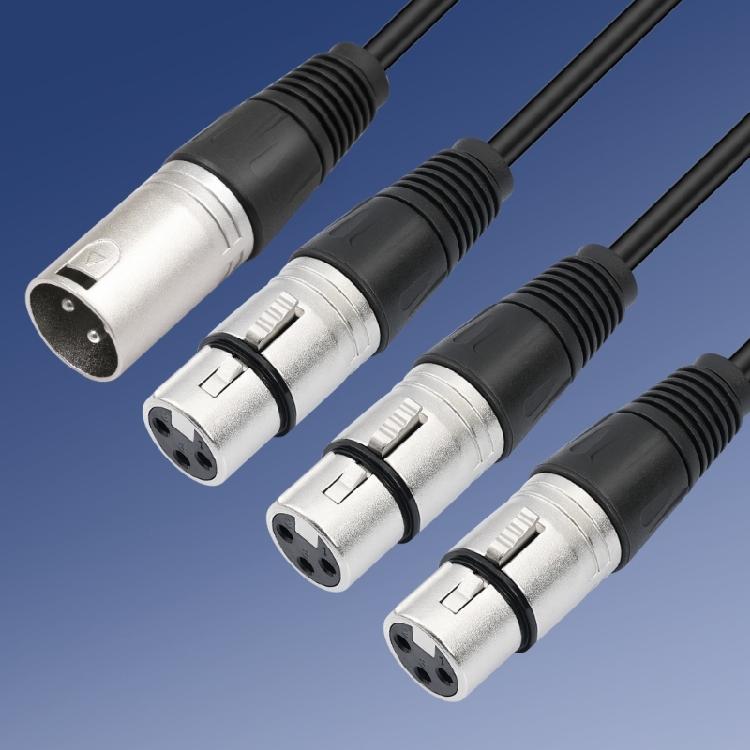 Сплиттер-кабель XLR студийного качества с 3 женскими XLR-портами и 1 мужским XLR-выходом для расширения аудиоинтерфейсов
