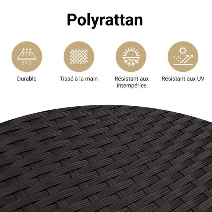 VidaXL Salon de jardin avec coussins 14 pcs noir résine tressée 3224397