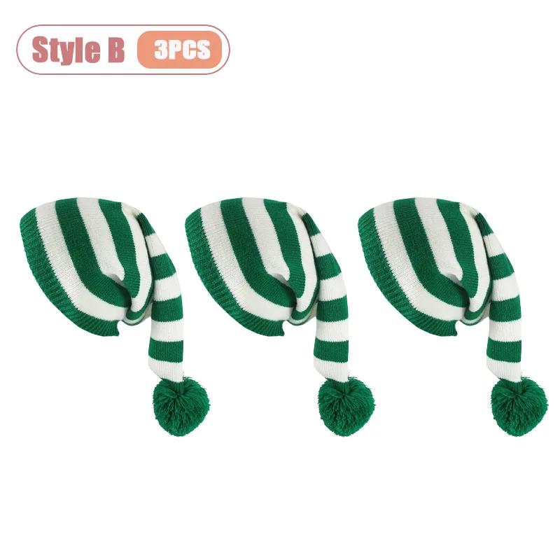 Уютная вязаная осенне-зимняя рождественская шапка унисекс с длинным хвостом и помпоном, в стиле волшебника, теплая шапка-бини для праздничной вечеринки, рождественский декор