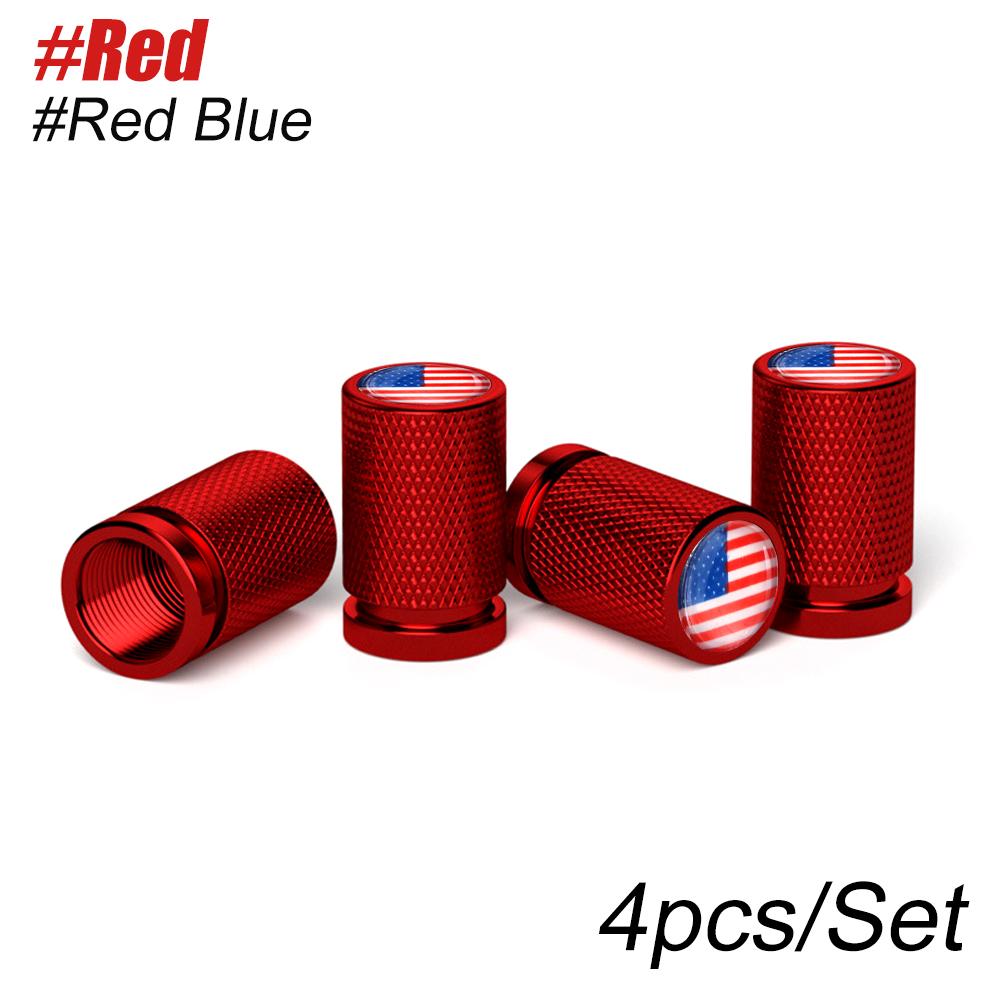 4Pcs America National Flag Car Valve Stem Caps, Universal Tire Valve Stem Caps for Cars, SUVs, Bike, Bicycle, Trucks,Motorcycles