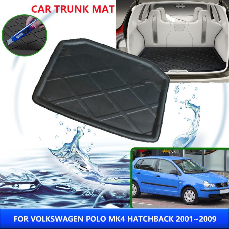 Коврик в багажник автомобиля для VW Volkswagen Polo 4 MK4 9N Vivo 2001~2009 2007 2008 термостойкий коврик для хранения автоаксессуаров