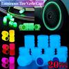 20/16/12/8/4PCS Self-illuminating Cap Car Motorcycle Bike Tire Wheel Valve Caps Luminous Valve Stem Caps Fluorescent Tyre Nozzles 1.2cm Outer Diameter