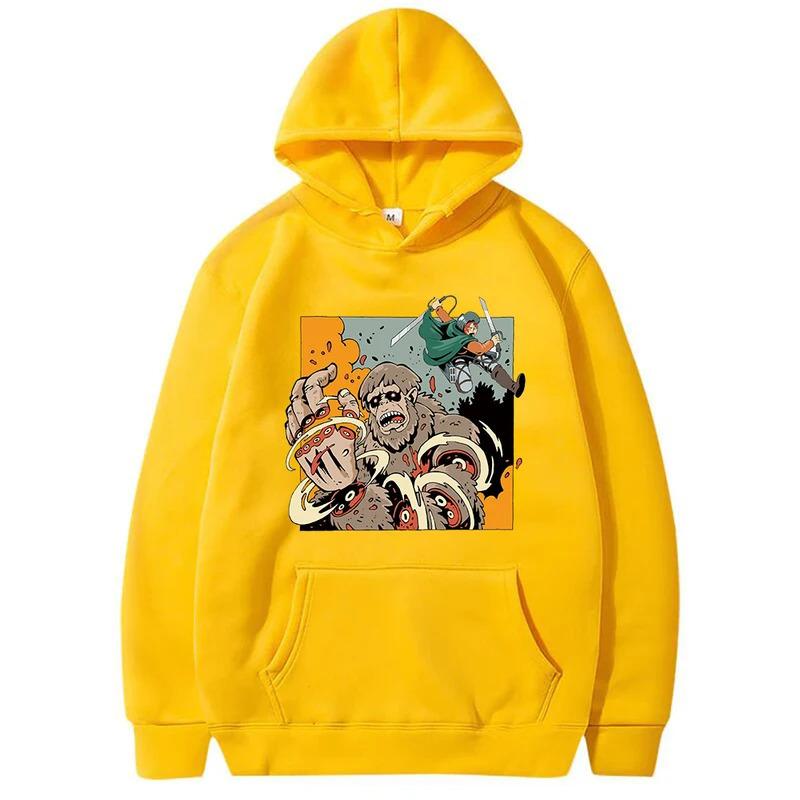 Атака титанов Разведкорпус Мужские толстовки Мальчики Харадзюку Девочки Хип-хоп Пуловер Фэнси Музыка Повседневная Свободная Толстовка