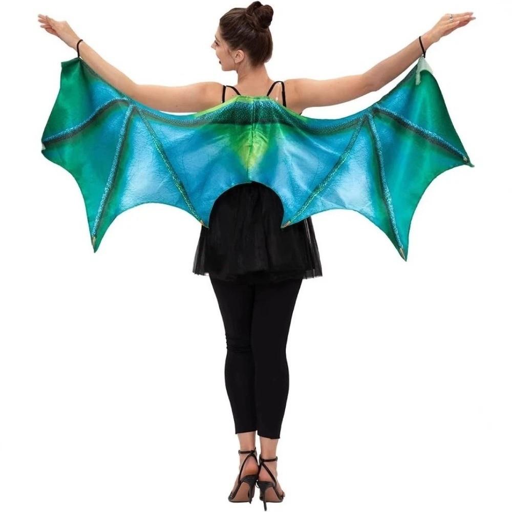 Role Play Green Purple Wings One Size Dragon Demon Wings Women's Dragon Horn Wings  Adult