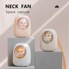 Space Capsule Hanging Neck Fan New Usb Charging Portable Cartoon Mini Summer Student Cute Pet Hand-held Fan