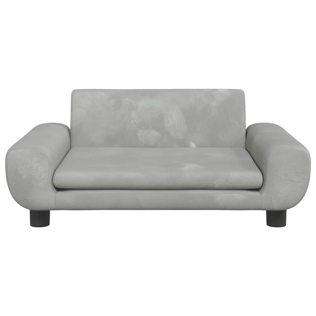 Dog Bed Light Grey 70 x 45 x 33 cm Velvet