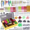 Fishing Lures Baits Tackle Including Crankbaits, Spinnerbaits, Plastic Worms, Jigs, Topwater Lures , Tackle Box Fishing Gear Lures Kit Set