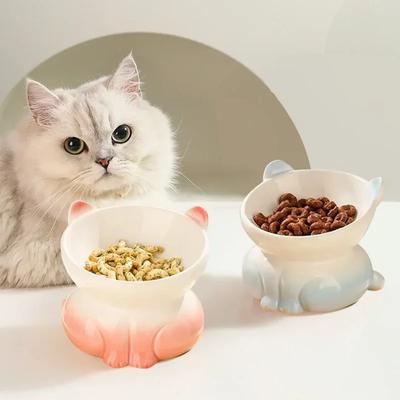 Керамическая миска для кошек Миска для корма для домашних животных с градиентом Миска для корма для кошек Миска для корма для собак Поилка с защитой от опрокидывания Кормушка для кошек Товары для животных