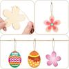 Деревянные пасхальные подвески для рисования, пасхальные поделки для детей, деревянные пасхальные подвески с акварельными ручками, стразами, украшениями.12 мл