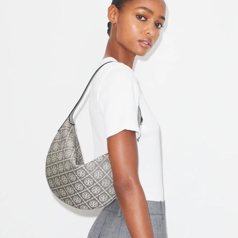 Tory Burch T Monogram Small Crescent Shoulder Bag