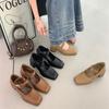 Square Head Thick Heel High Heels Women's Shoes French Retro Silver Mary Jane Shoes 2025 Korean Version Design Single Shoes