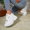 2024 Брендовая обувь Женская на шнуровке Женская вулканизированная обувь Уличная женская обувь Кроссовки с круглым носком на платформе Большие размеры Женская повседневная обувь