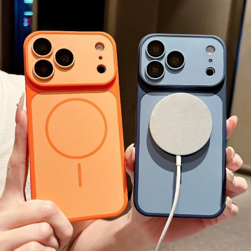 Роскошный Магнитный Чехол Для Magsafe Для iPhone 17 Air 18 17 16 Pro 15 14 13 Pro Max С Защитой Камеры Матовое Заднее Покрытие