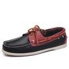 Men's Plus Size Genuine Leather Casual Boat Shoes - British Versatile Lace-up Design