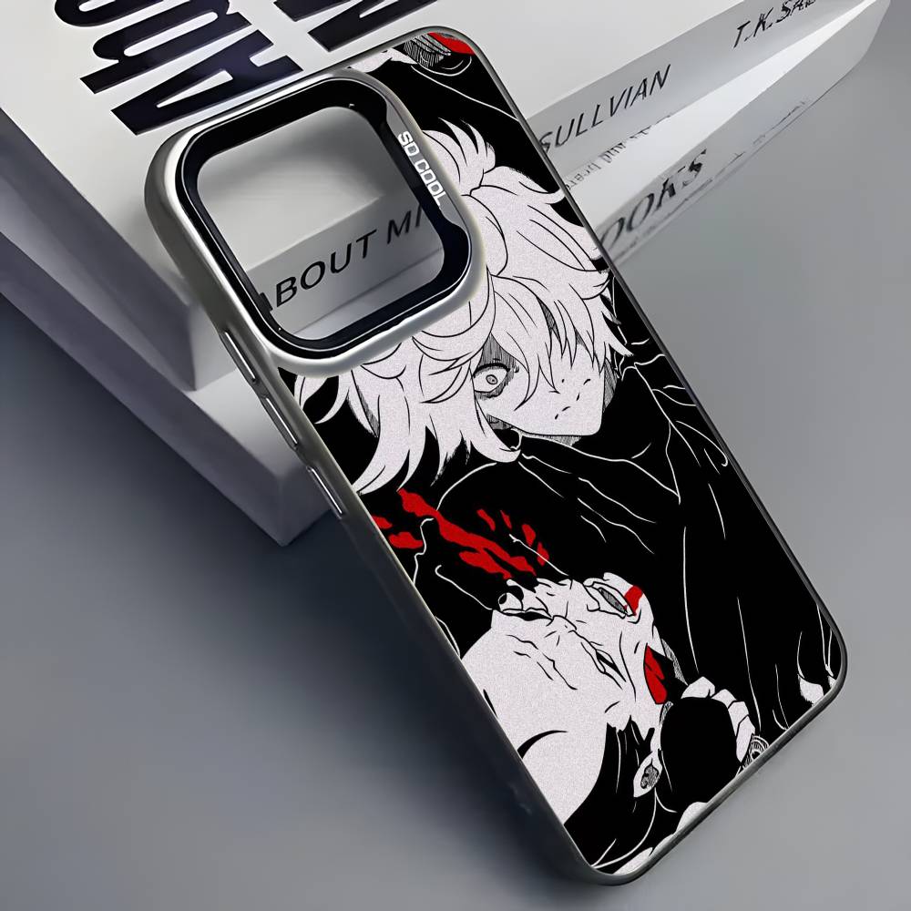 Чехол для телефона с аниме Хеллс Парадайз Jigokuraku Для iPhone 16 15 14 13 12 11 Pro Max Серый Черный Матовый Лазерный Металлик Аврора Funda