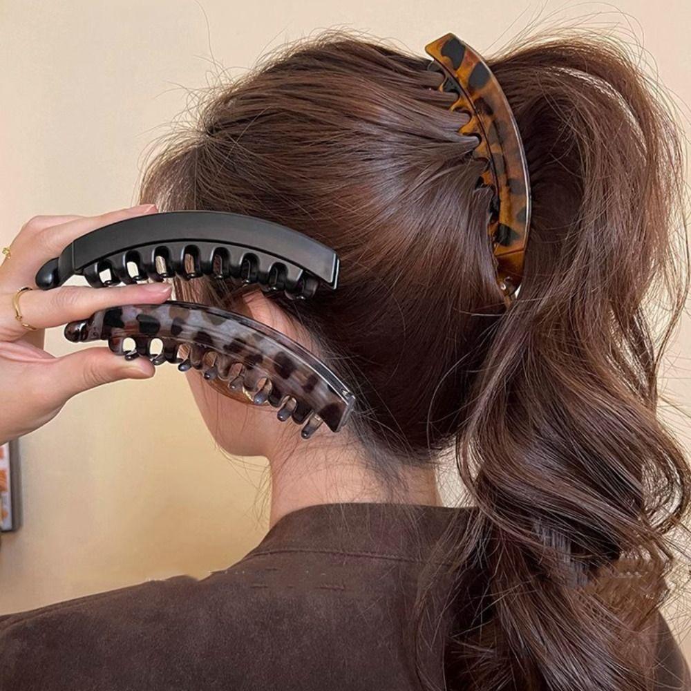 Geometric Leopard Print Hair Clip Acetic Acid Hairpin Personalized Acetate Banana Clip Female