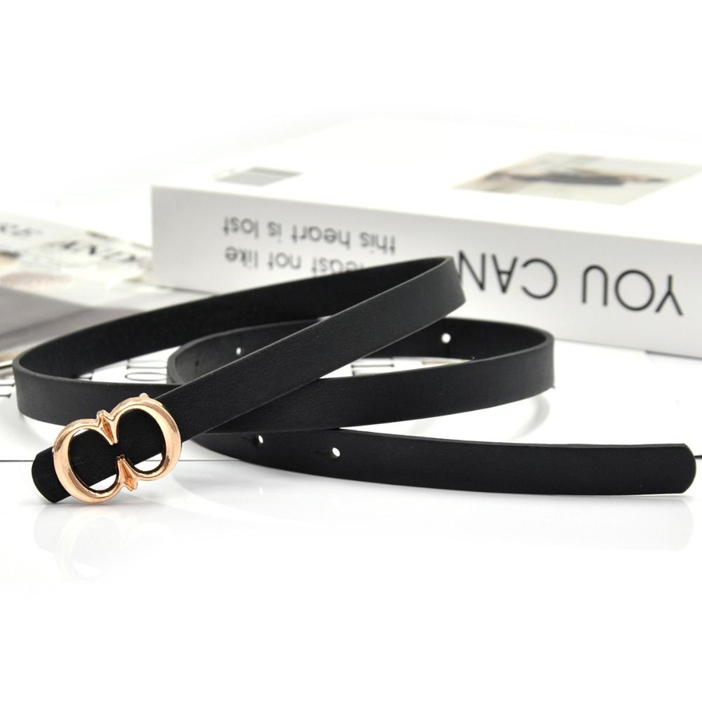 Luxury Design Leather Belt Versatile Waist Strap Fashion Metal Slide Buckle Belt