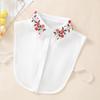 Ladies Fashion Embroidered Colorful Flower Collar with Sweater Bottom Shirt Versatile Detachable Chiffon Fake Collar