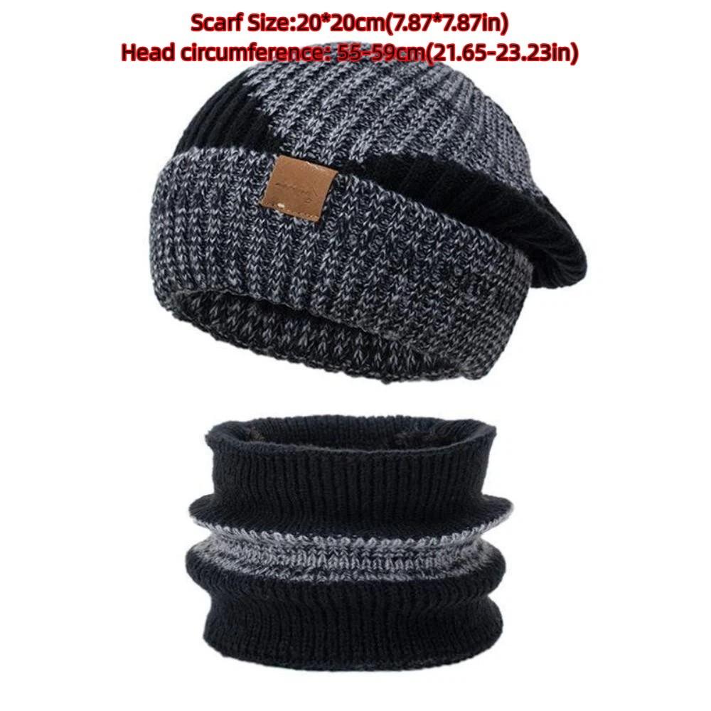Windproof Winter Hat Scarf Set Soft Neck Warmer Fashion Ear Protection for Women