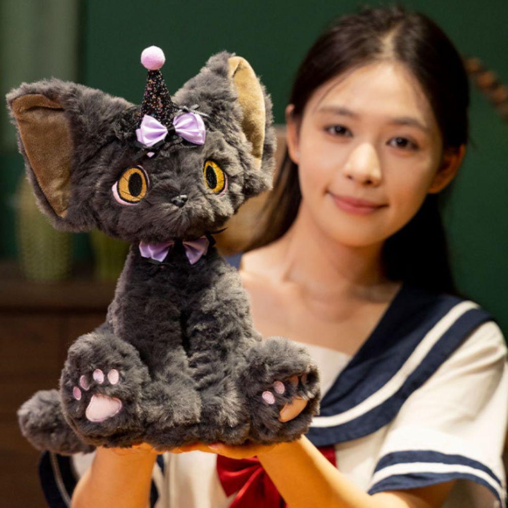 Плюшевая кукла в стиле Хэллоуина, черная кошка, корзина с тыквой, подушка для детей в стиле девон-рекс