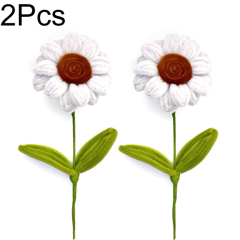 2 шт. Букет африканского подсолнуха ручной работы, плетеное цветочное украшение для дома из синельной проволоки, 35 см, искусственные цветы, готовые цветы