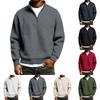 Men's Solid Color Stand Collar Zipper Sweatshirt Hoodie Men's Sports Large Size Casual Sweatshirt