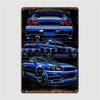 Плакат-металлическая табличка Skyline R34 Gtr Клуб Гараж Клуб Персонализированная настенная роспись Жестяные таблички Постеры