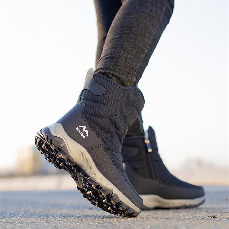 Утолщенные теплые нескользящие плюшевые хлопковые туфли, новые женские водонепроницаемые зимние ботинки на молнии