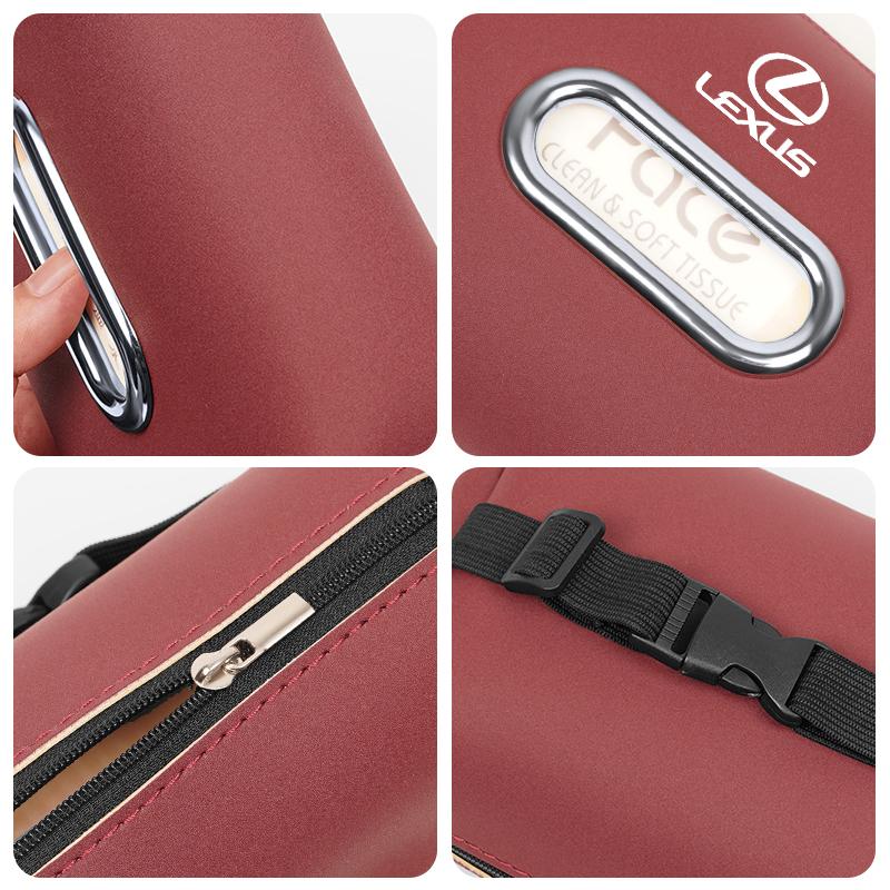 AARO1 Car Seat Back Tissue Box Auto Leather Tissue Holder For Lexus Fsport GS GX IS LS LX CT LC RC LBX NX RX 350h 450h UX 300e GX460