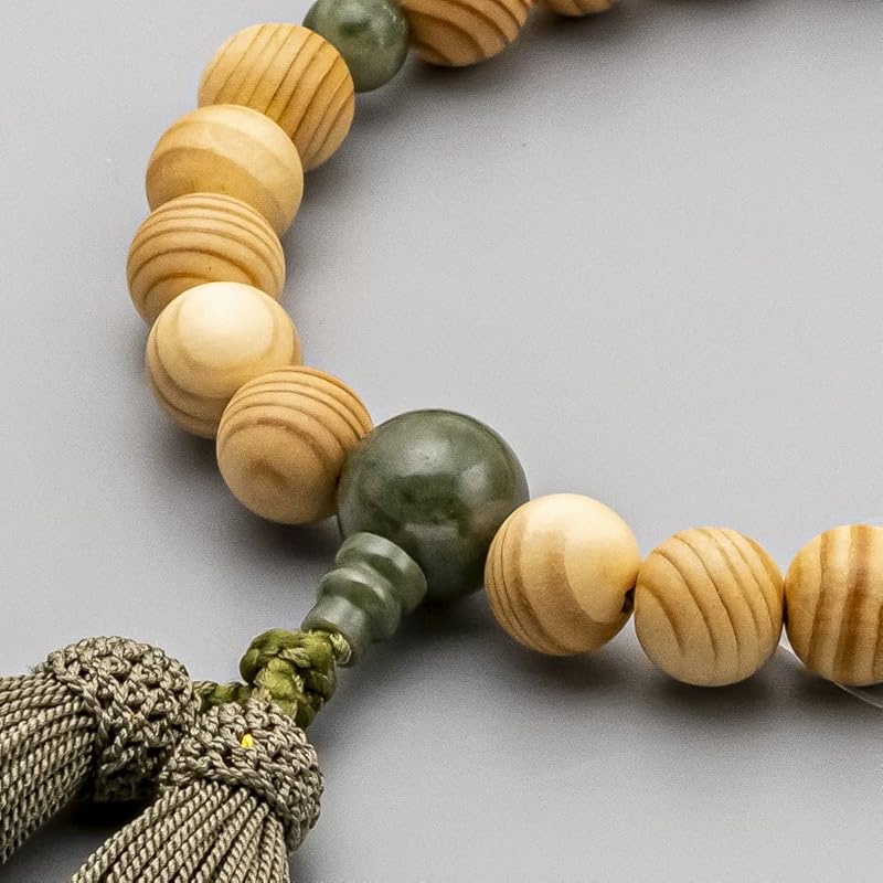 [Hasegawa of the Buddhist altar] prayer beads japanese tree Maki Dokzan jade tailoring Pure silk tassels Fukakusa made in Japan Juzu Can be used by