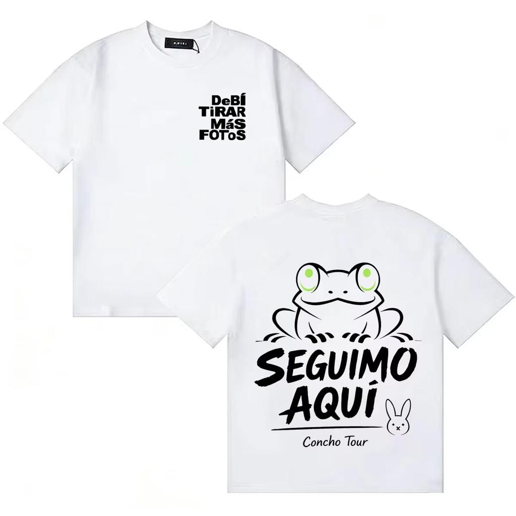 Hot Selling Unisex Loose Crew Neck Teen T-Shirt Printed With Patterns Of Rapper Bad Bunny And Debi T-shirt