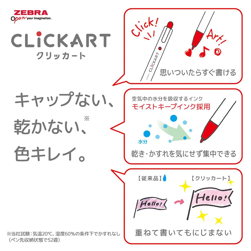 Zebra Clickart Yurukawa Hobby Water-Based Markers, Festival, 4-Color Set, Pattern, WYSS22-YF-4C-S