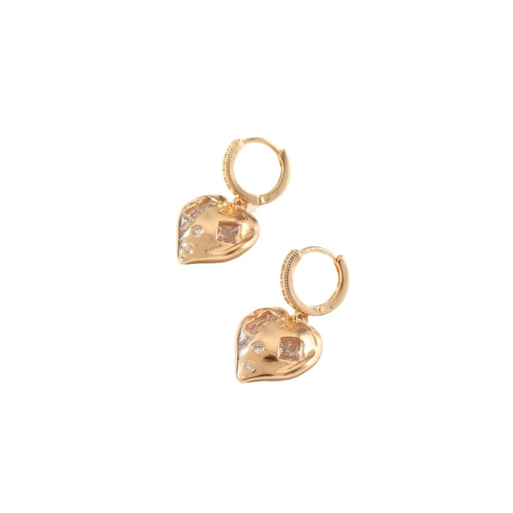 Fashion Heart Shape Dangle Earrings for Women Zirconia Earring Jewelry Party Accessories