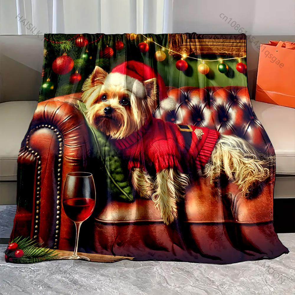 Christmas-themed Cozy Festive Design Pattern Blanket Flannel Material Soft Warm for All Seasons Home Outdoor Camping Picnics RV
